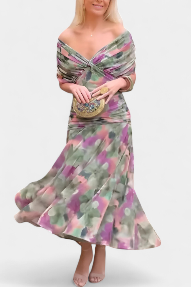 CHIC MAXI JURK MET V-HALS VOOR VROUWEN