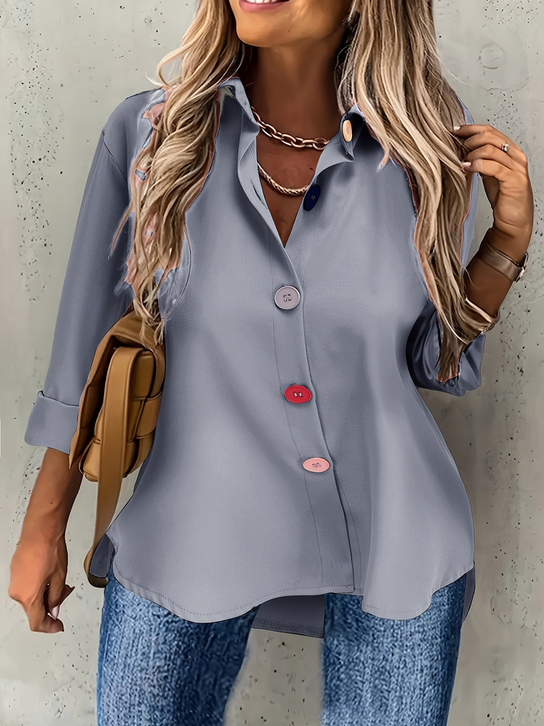 CHIQUE BLOUSE MET KNOPEN VOOR VROUWEN