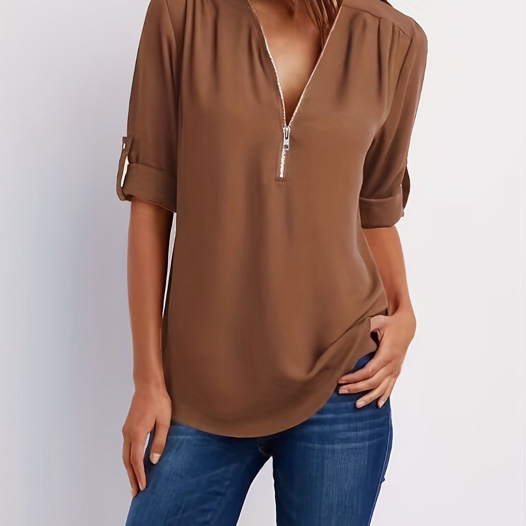 BLOUSE MET RITSSLUITING VOOR VROUWEN