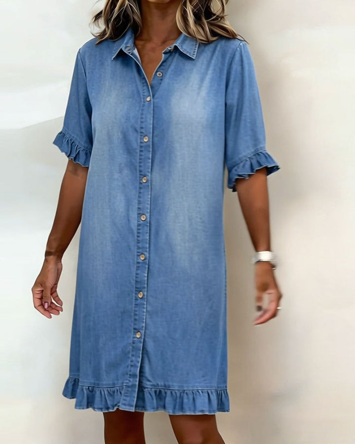 MODERNE DENIM MIDIJURK VOOR VROUWEN