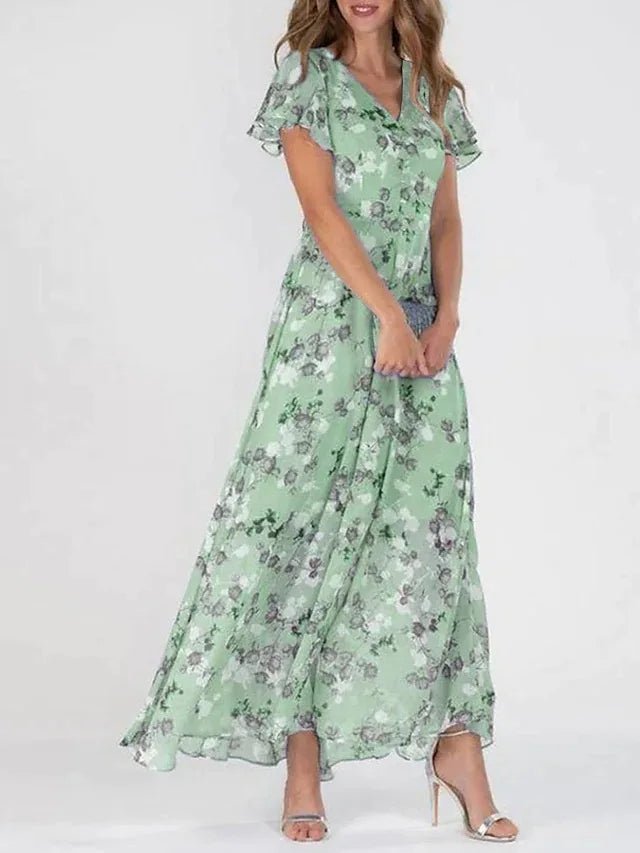 ZOMER BLOEMEN MAXI-JURK VOOR VROUWEN