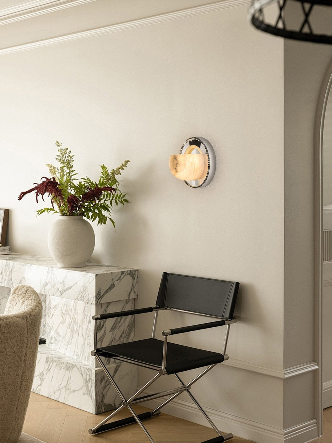 Orbit Pearl Alabaster Wall Light