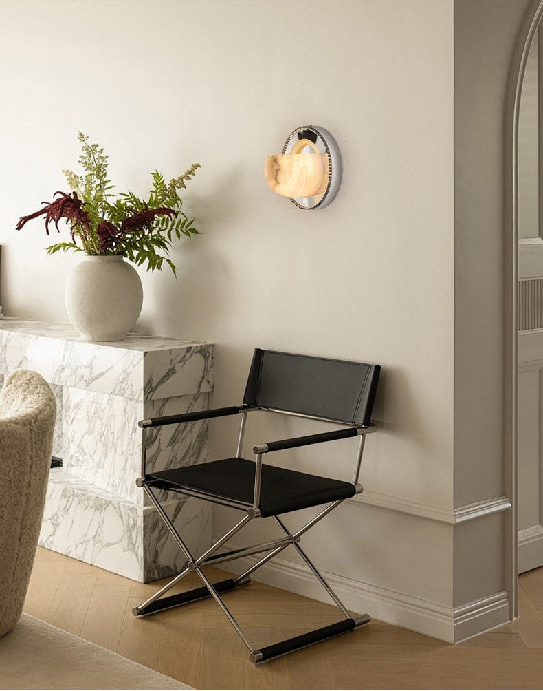 Orbit Pearl Alabaster Wall Light