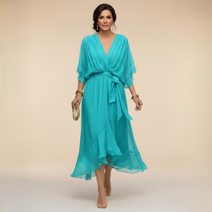 V-HALSMODEL CHIFFONJURK VOOR VROUWEN