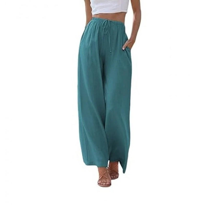 KLASSIEKE BROEK MET WIJDE PIJPEN VOOR VROUWEN