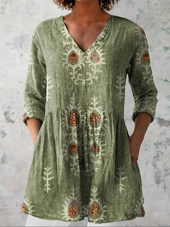LANGE BLOUSE MET V-HALS VOOR VROUWEN