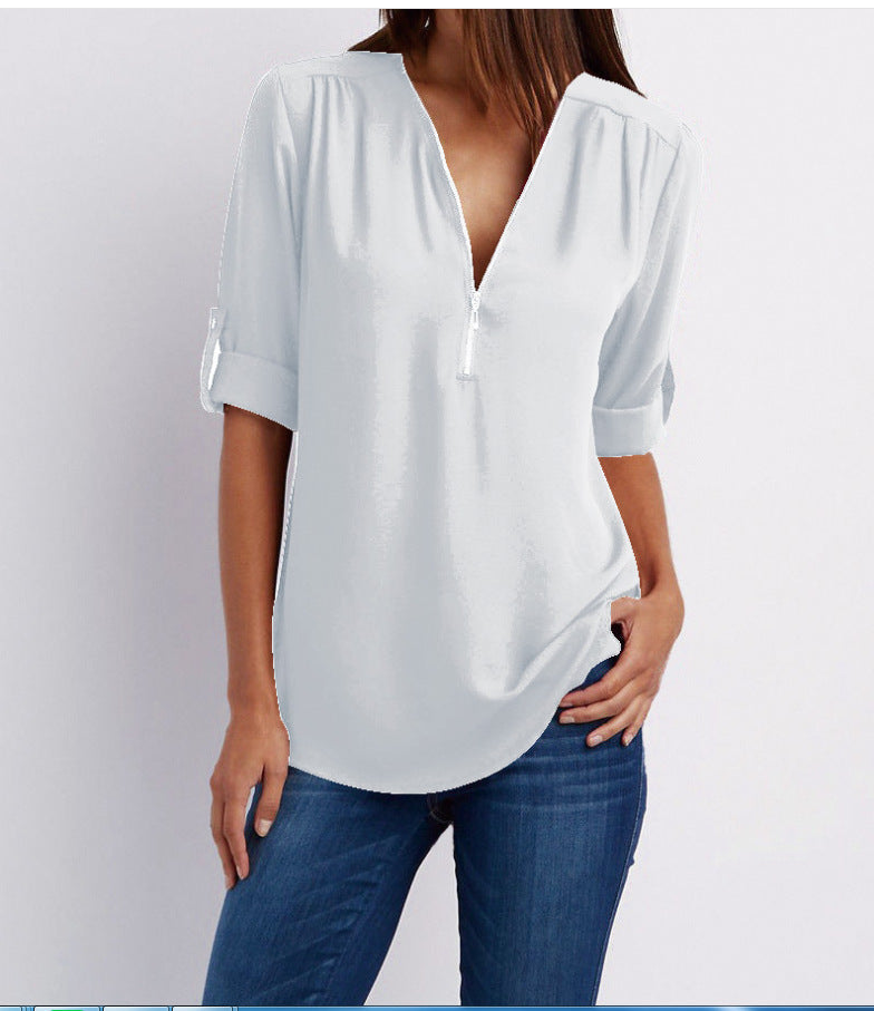 BLOUSE MET RITSSLUITING VOOR VROUWEN