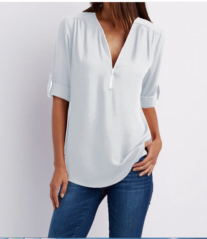 BLOUSE MET RITSSLUITING VOOR VROUWEN