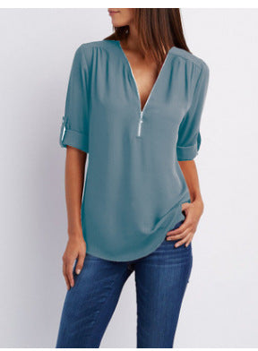 BLOUSE MET RITSSLUITING VOOR VROUWEN