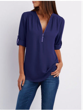 BLOUSE MET RITSSLUITING VOOR VROUWEN