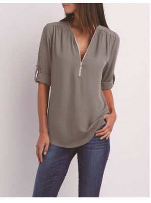 BLOUSE MET RITSSLUITING VOOR VROUWEN