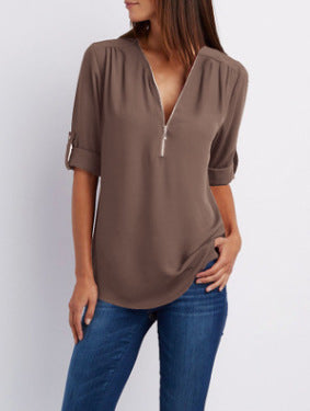 BLOUSE MET RITSSLUITING VOOR VROUWEN