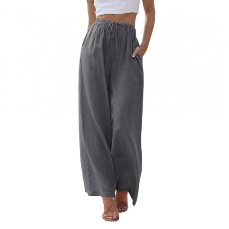 KLASSIEKE BROEK MET WIJDE PIJPEN VOOR VROUWEN