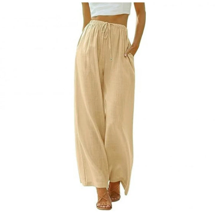 KLASSIEKE BROEK MET WIJDE PIJPEN VOOR VROUWEN
