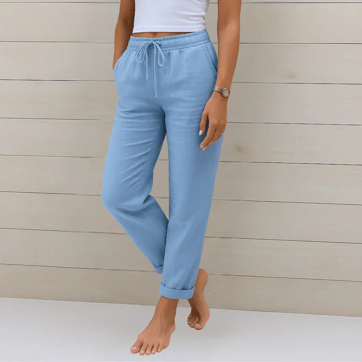 STRETCH LINNEN BROEK VOOR DAMES