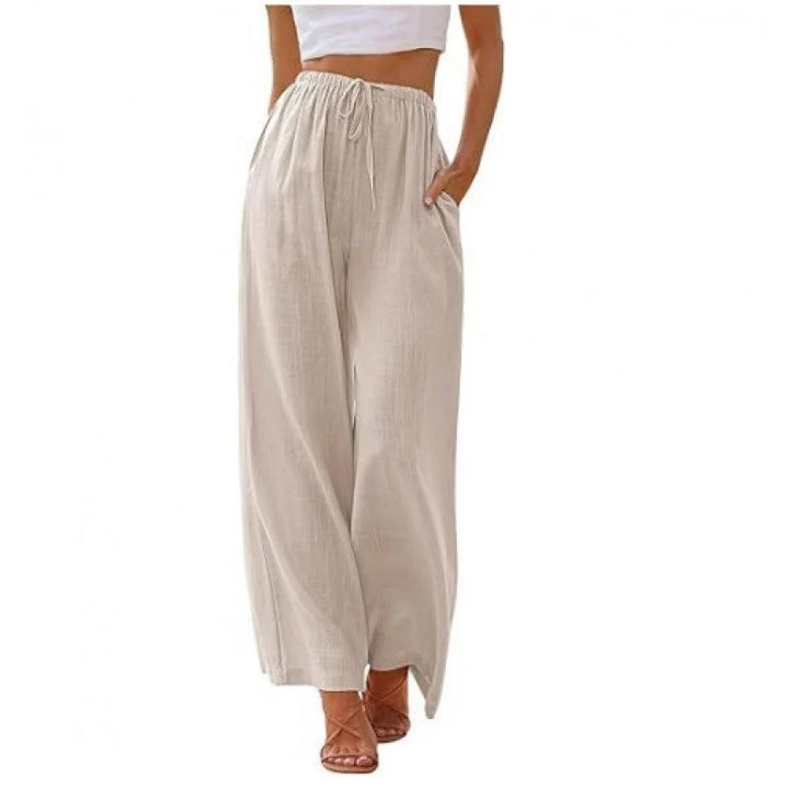 KLASSIEKE BROEK MET WIJDE PIJPEN VOOR VROUWEN