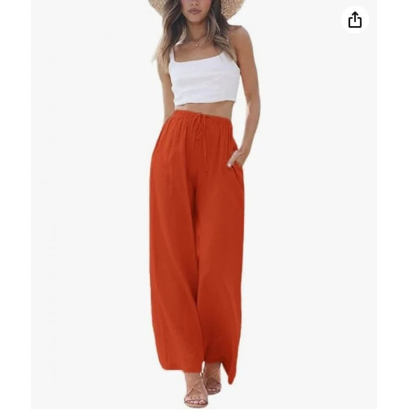 KLASSIEKE BROEK MET WIJDE PIJPEN VOOR VROUWEN