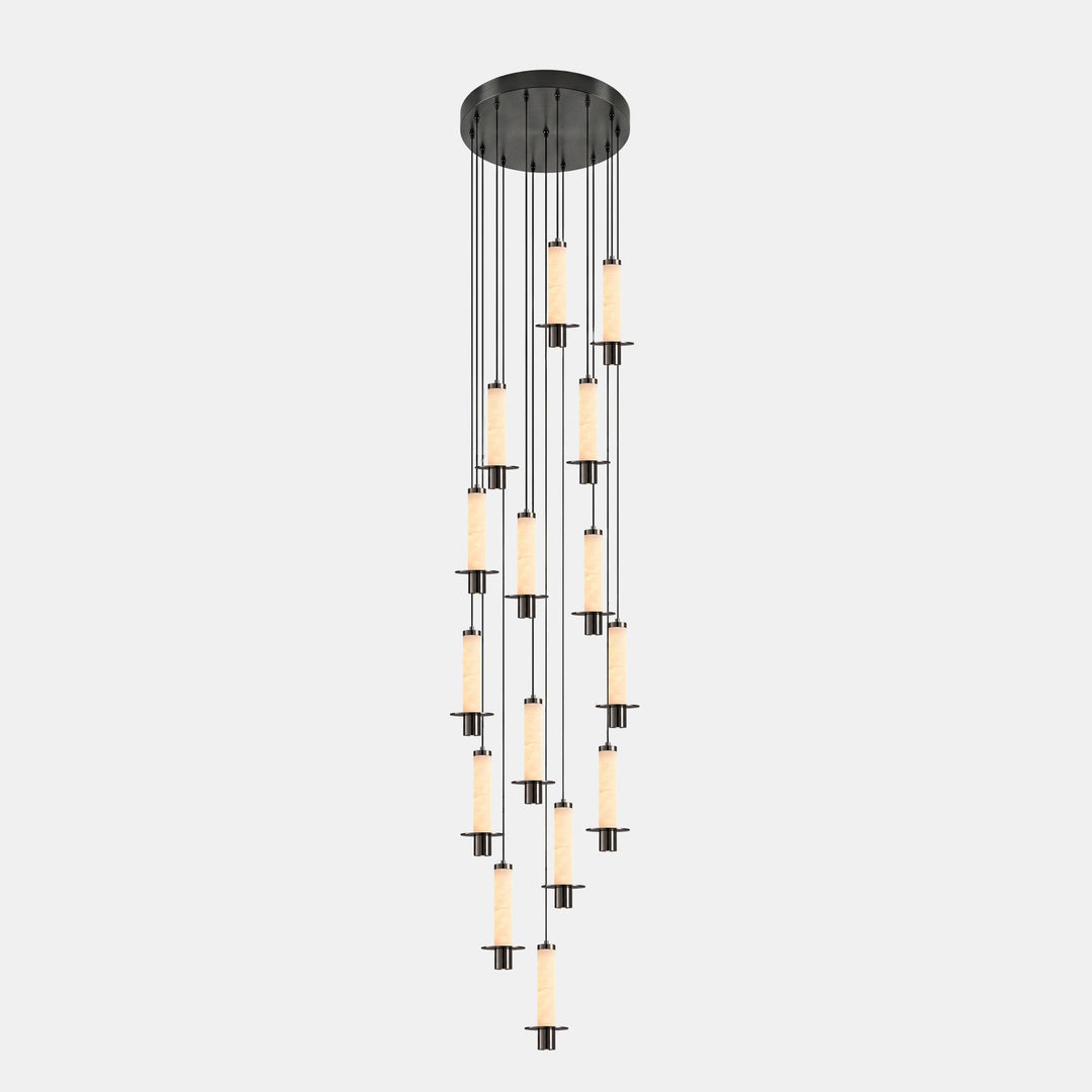 Cylindrical Plinth Alabaster Pendant Lamp