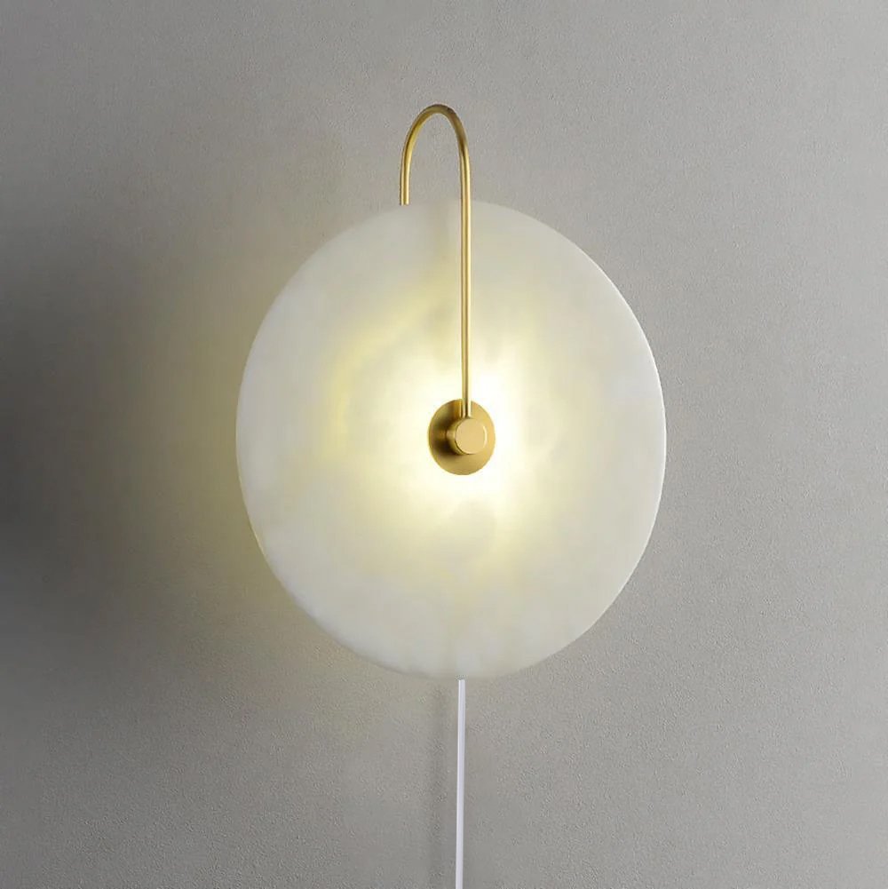 Alabaster LED Plug-In Wall Lamp