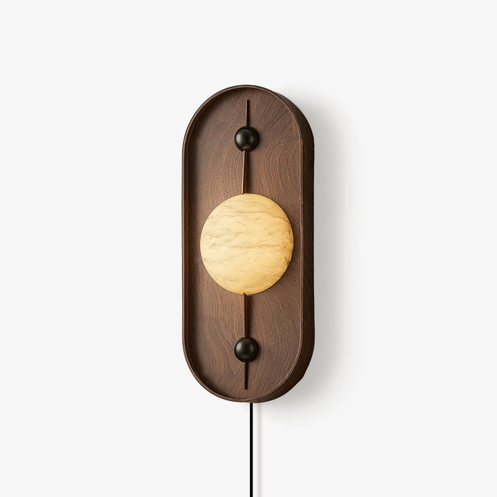 Bezel Alabaster Plug-in Wall Lamp