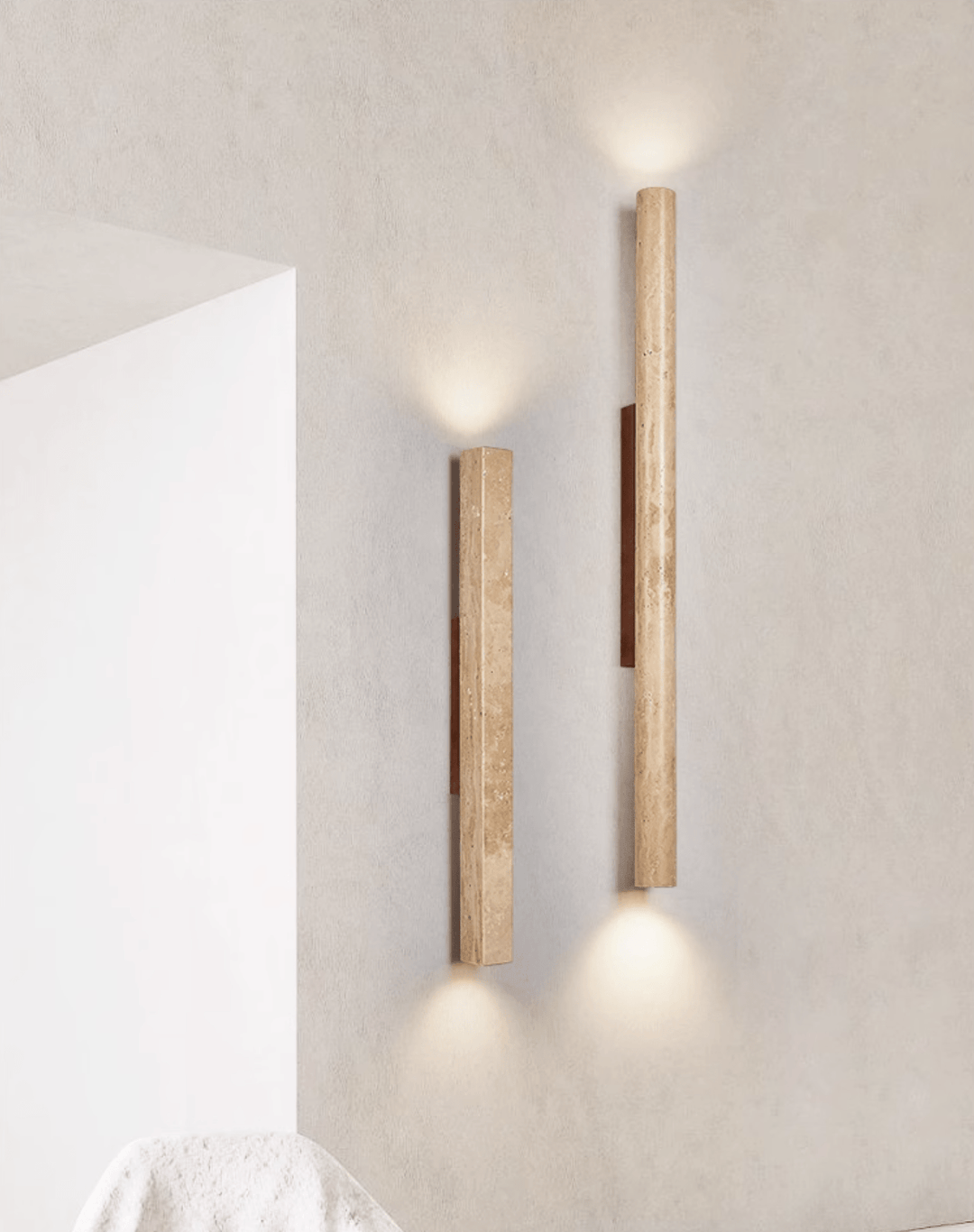 Travertine Column Wall Light