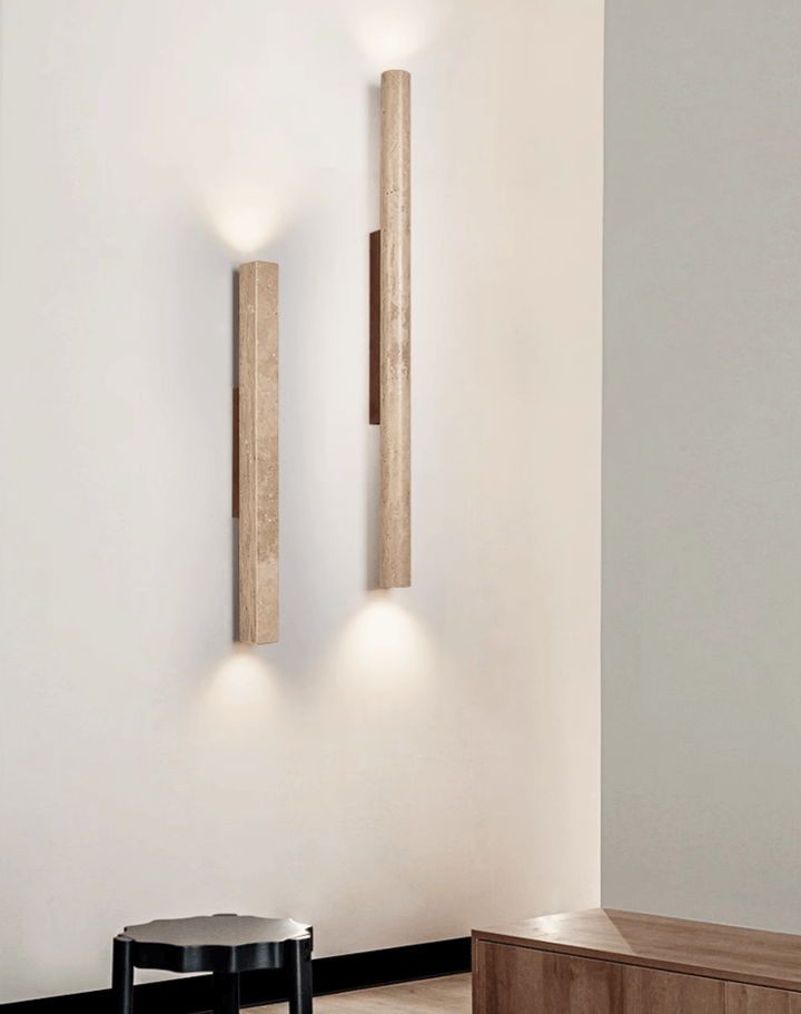 Travertine Column Wall Light