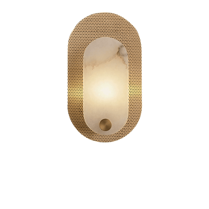 Perforated Oval Alabaster Wall Sconce