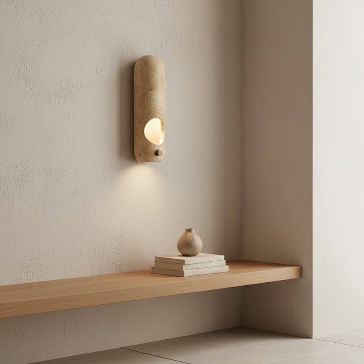 Travertine Oval Wall Sconce