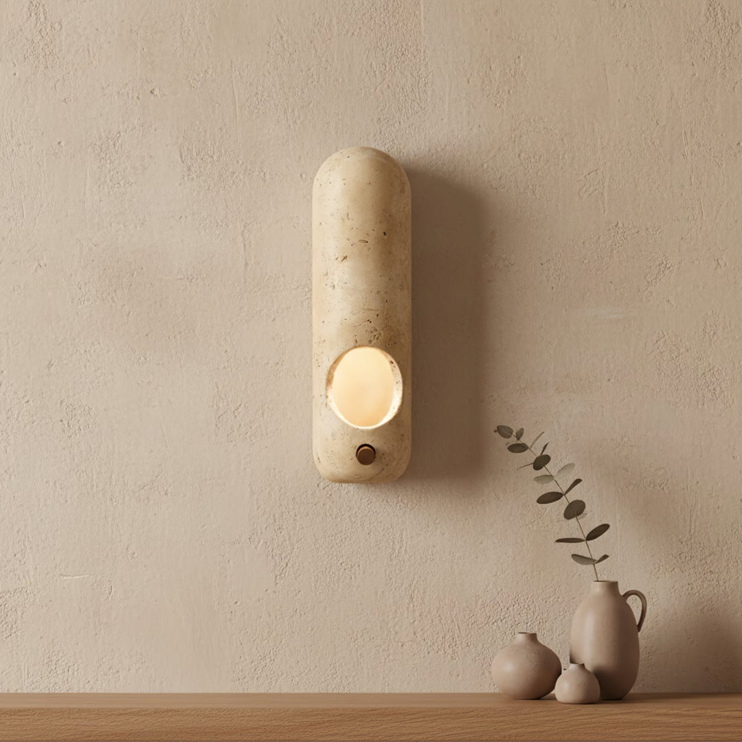 Travertine Oval Wall Sconce