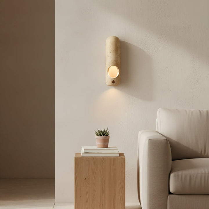Travertine Oval Wall Sconce