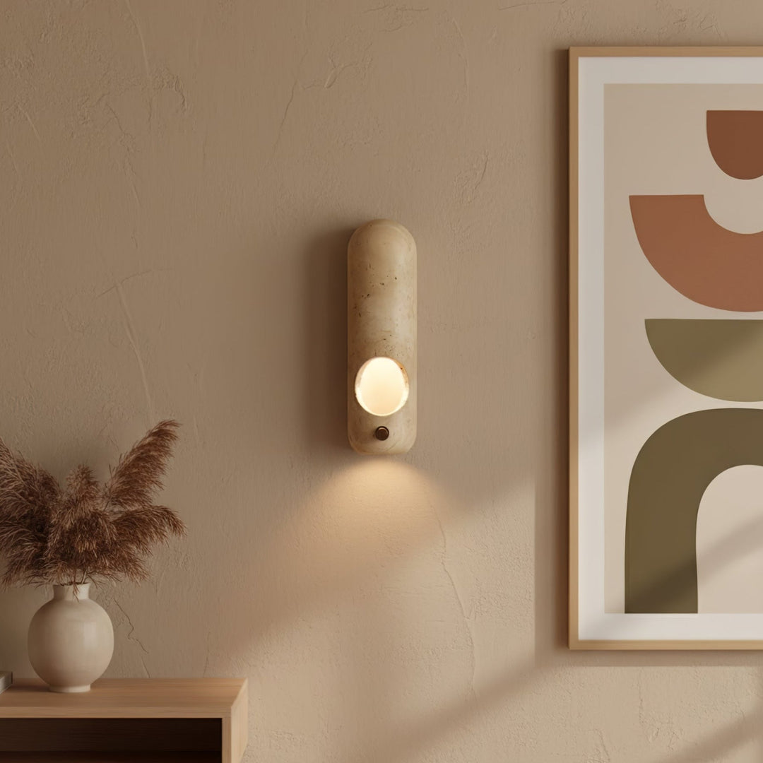 Travertine Oval Wall Sconce
