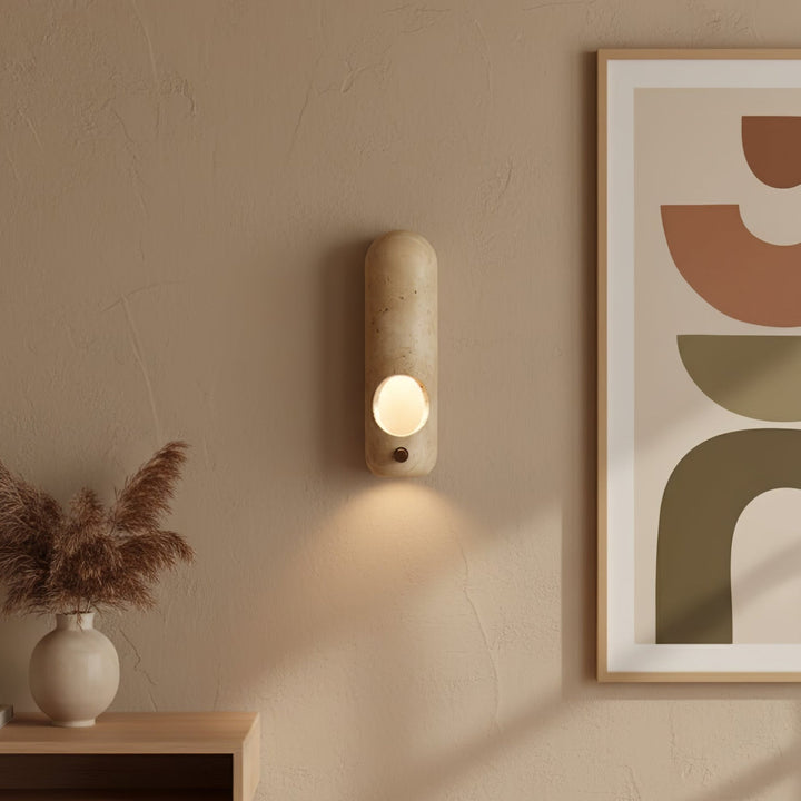 Travertine Oval Wall Sconce