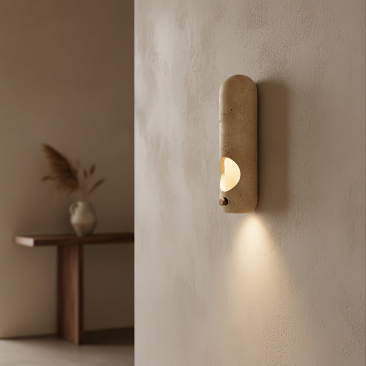 Travertine Oval Wall Sconce