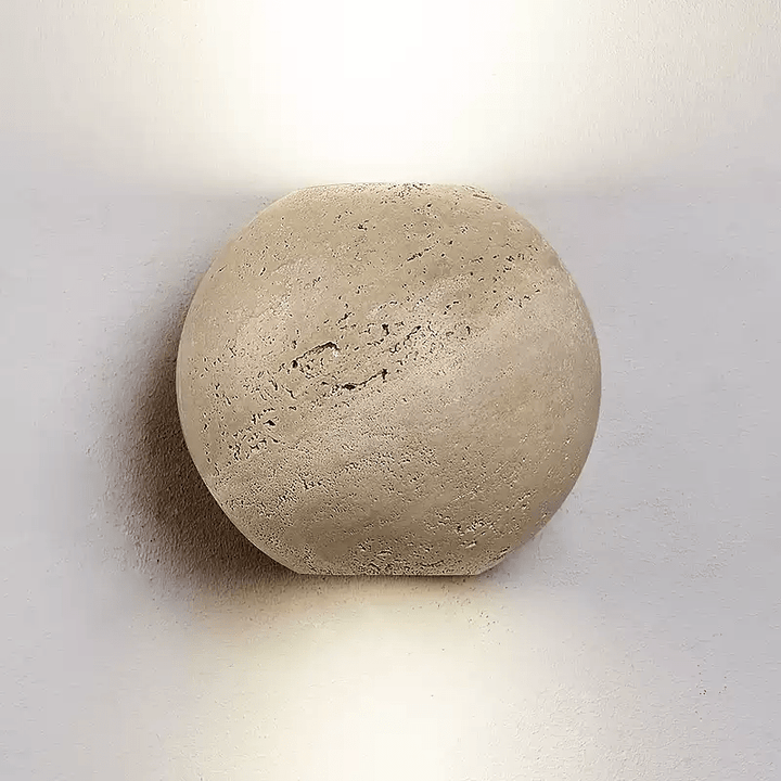 Travertine Globe Wall Sconce