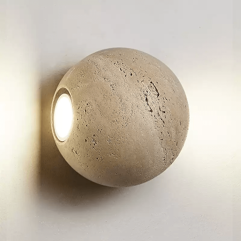 Travertine Globe Wall Sconce