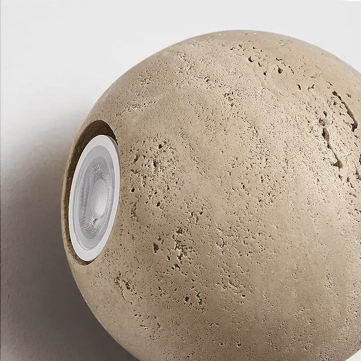 Travertine Globe Wall Sconce