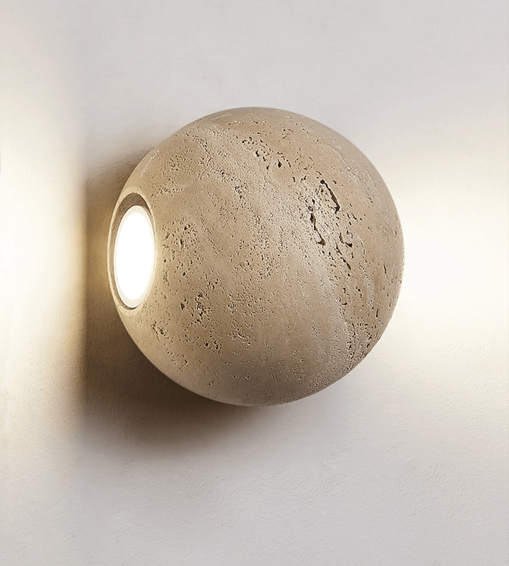 Travertine Globe Wall Sconce
