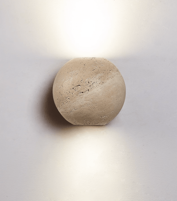Travertine Globe Wall Sconce