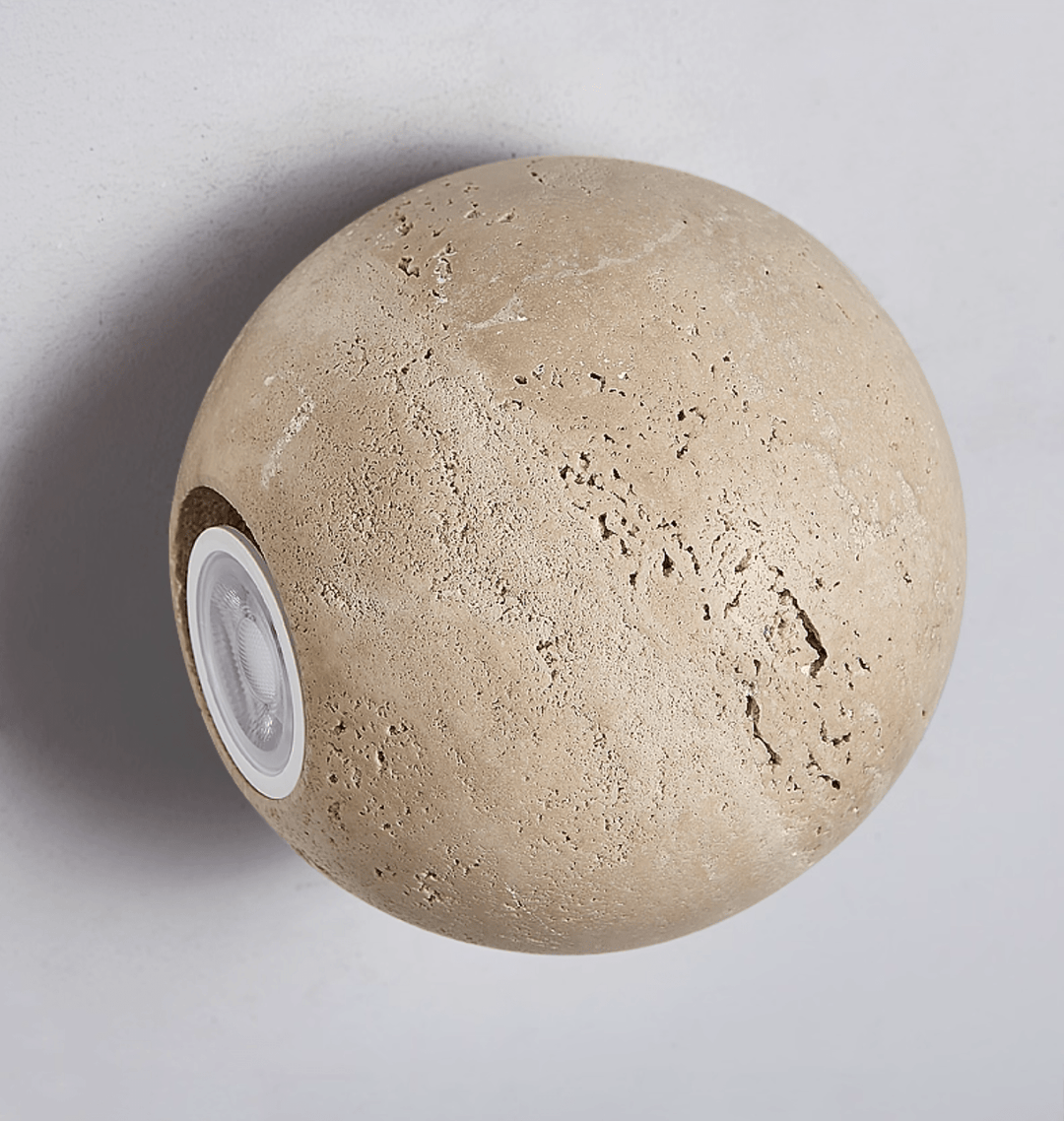 Travertine Globe Wall Sconce