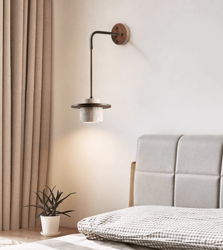 Cylindrical Stone Sconce
