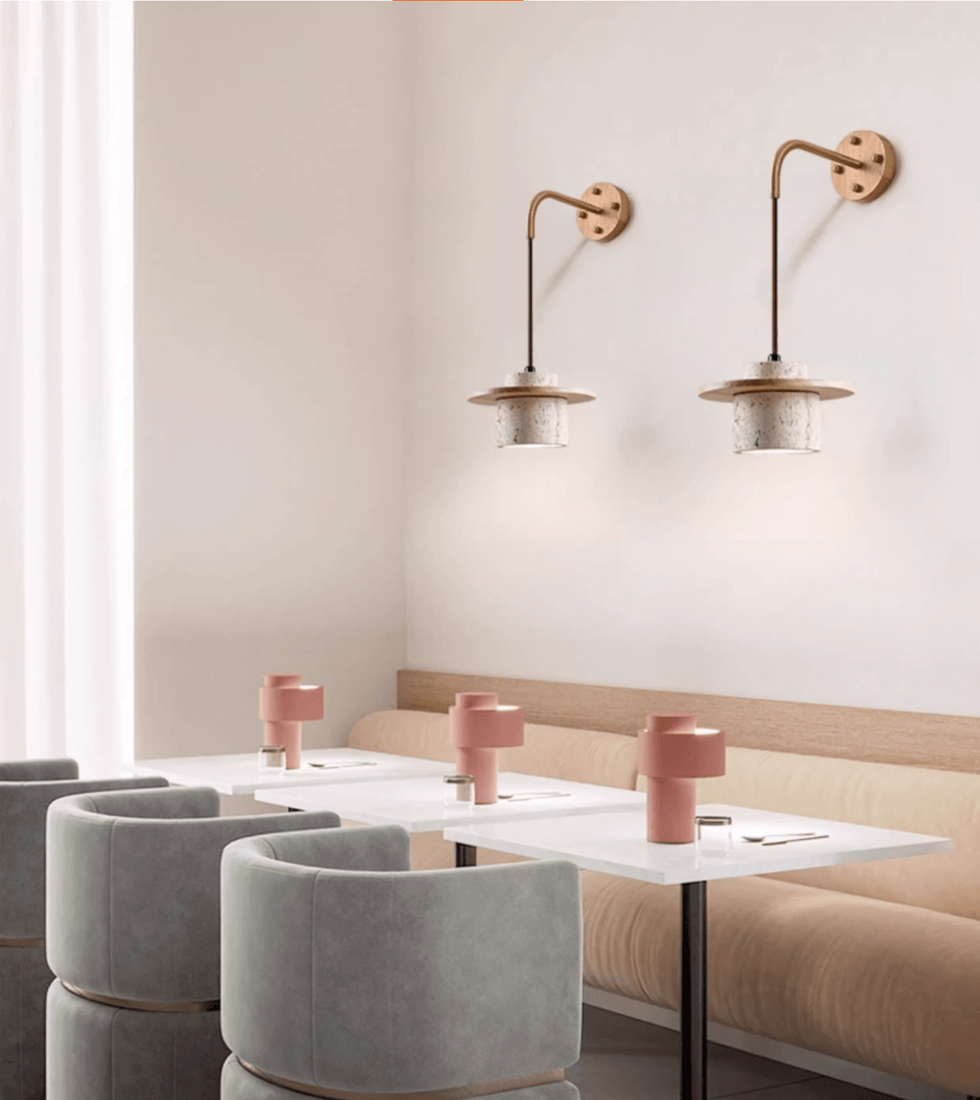 Cylindrical Stone Sconce