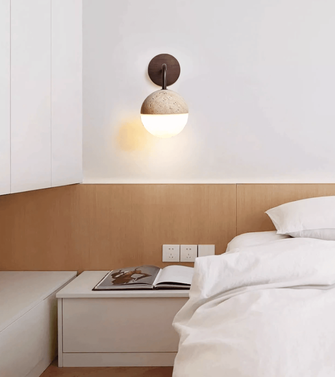 Lunar Stone Orb Sconce
