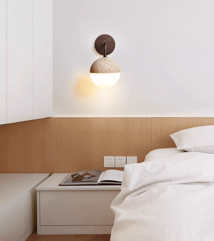 Lunar Stone Orb Sconce