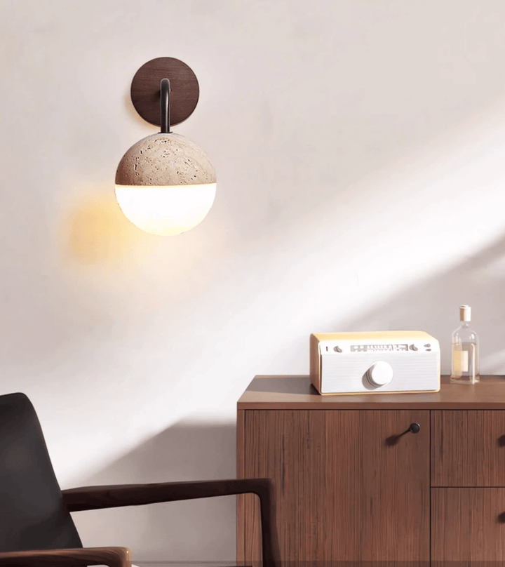 Lunar Stone Orb Sconce