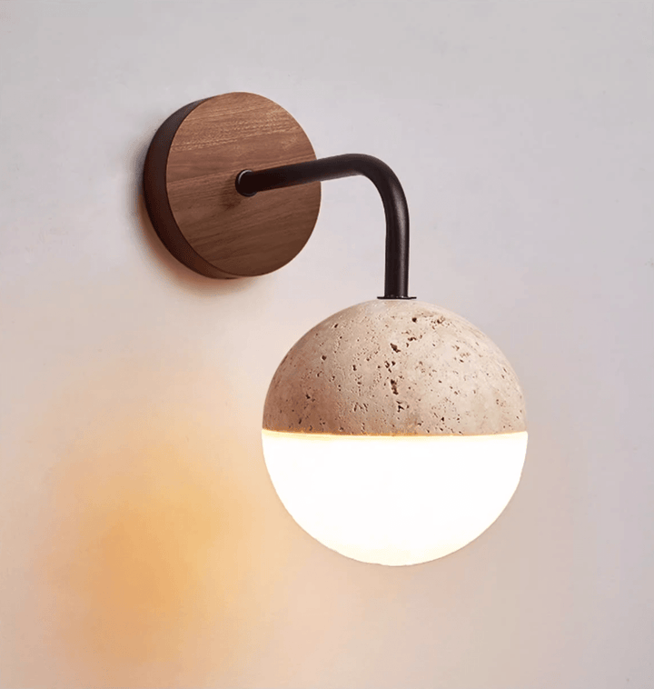 Lunar Stone Orb Sconce