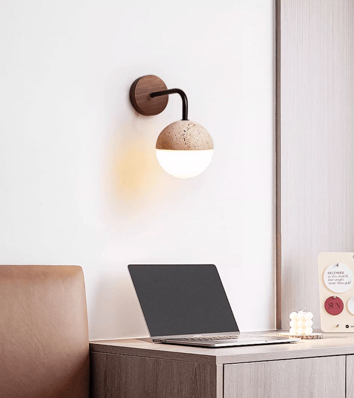 Lunar Stone Orb Sconce