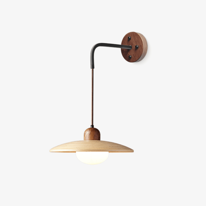 Wooden Saucer Wall Sconce