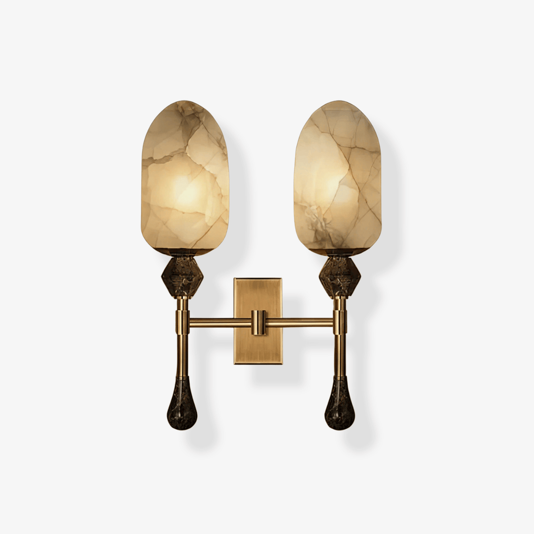 Alabaster Obelisk Double Alabaster Sconce