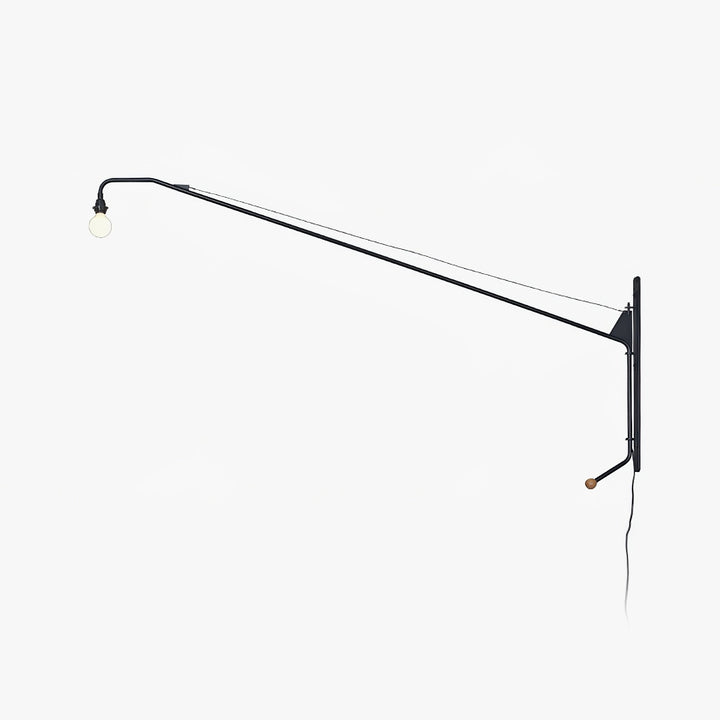Black Long Arm Wall Lamp