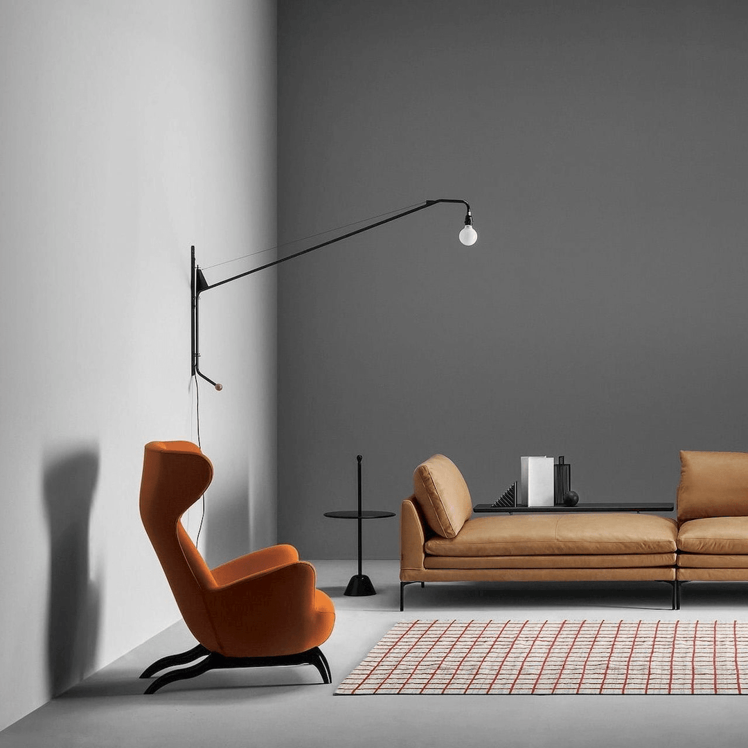 Black Long Arm Wall Lamp